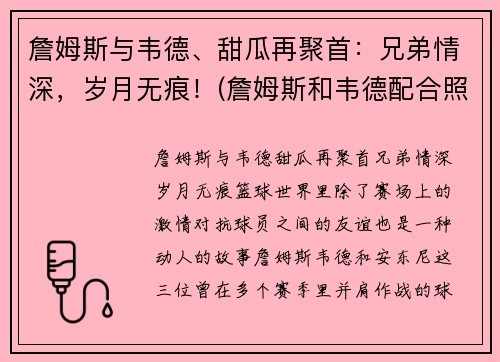 詹姆斯与韦德、甜瓜再聚首：兄弟情深，岁月无痕！(詹姆斯和韦德配合照片)